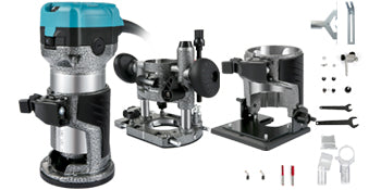 VEVOR Elektrik Hand Holz Oberfräse 800 W, Einhand Oberfräse 30000 U/min, Holz Kantenfräse, 3 Spannzangen, Soft-Start, Aluminiumlegierung, Drehzahlregelung, Elektrische Oberfräse Holzbearbeitung