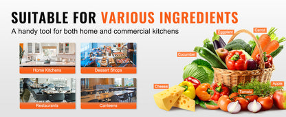 SucceBuy Electric Vegetable Slicer 0-12mm Thickness Adjustable Commercial Slicer Machine Convertible to Manual Food Cutter.