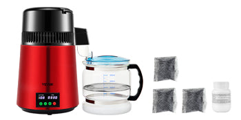 SucceBuy 4L Water Distiller Purifier Filter 1 L/H Distilling Speed Dispenser Drinking Bottle Softener Touch Screen Home Use.