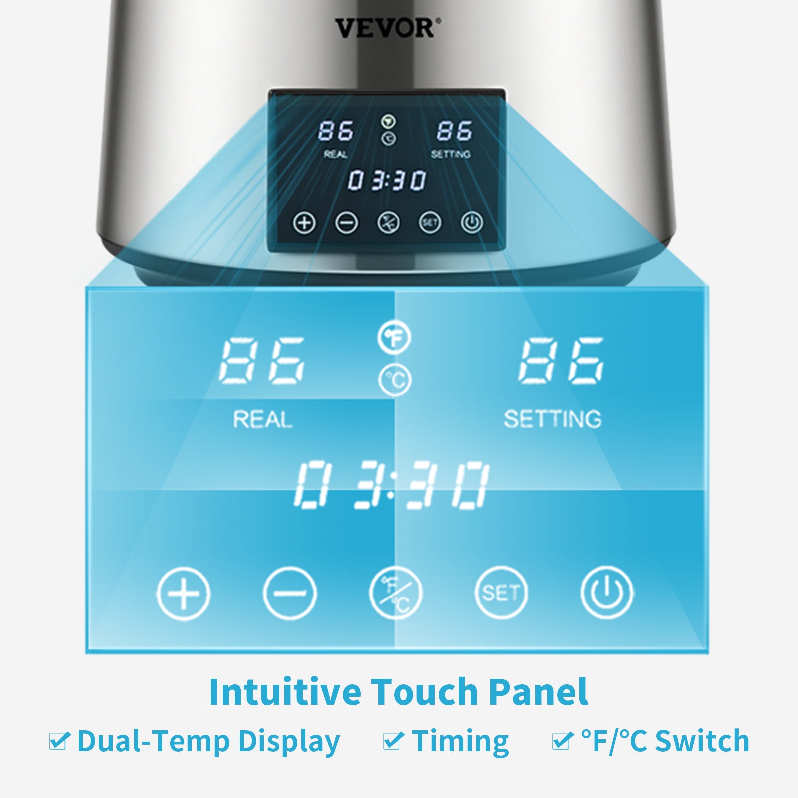 SucceBuy 4L Water Distiller Purifier Filter Dispenser Drinking Bottle Softener Dual Temp Display Overheat Protection Home Use.