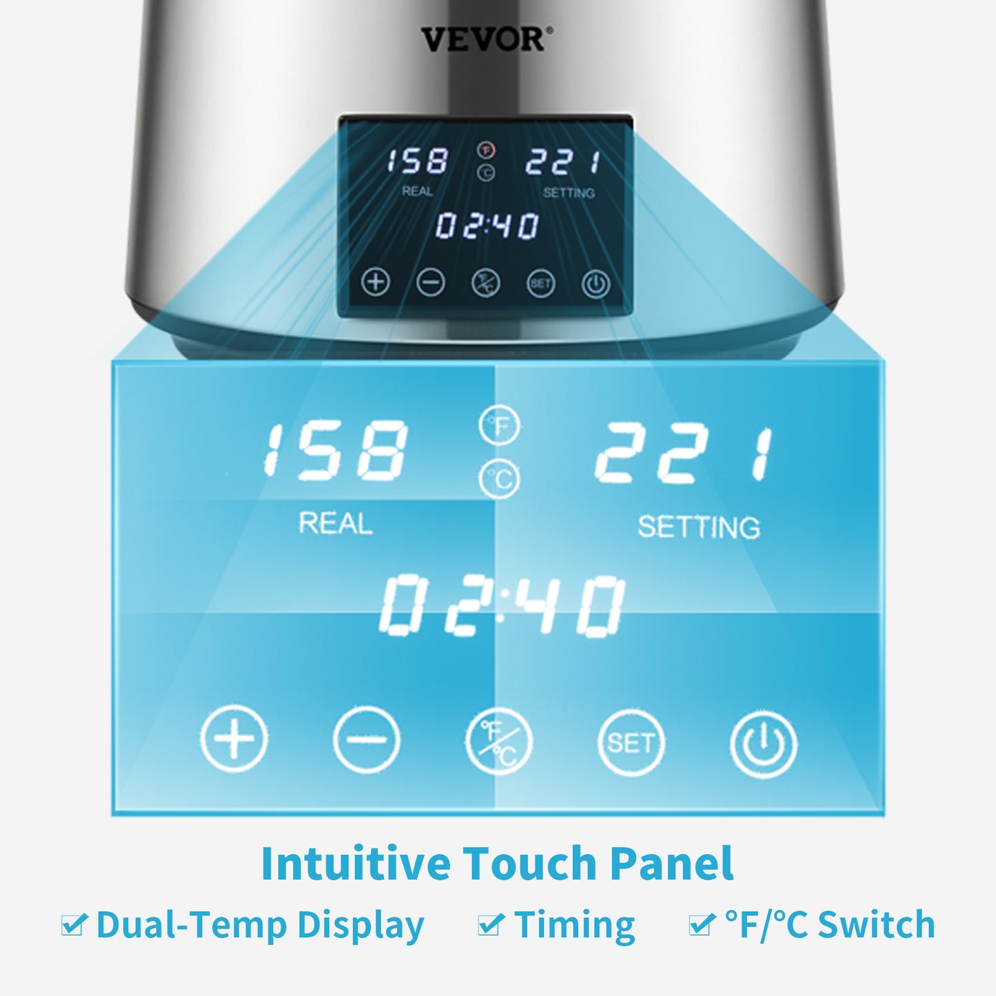 SucceBuy 1.5L/H Distilling Speed 4L Water Distiller Treatmen Purifier Filter Touch Screen Time Setting 304 Stainless Home Use.