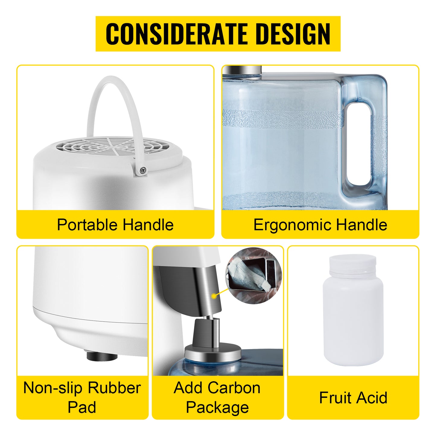 SucceBuy 4L Water Distiller Purifier Filter Dispenser Heating Drinking Bottle Softener Stainless Steel Home Appliance for Offic.